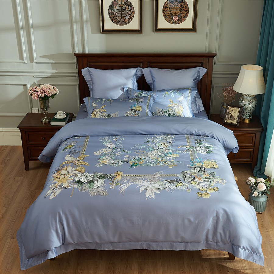 床上用品 純棉四件套 蕾絲工藝 數碼印花系列 紫玉靈兮