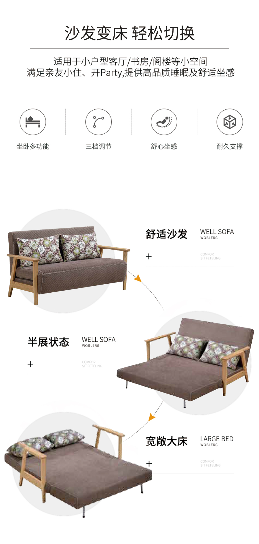 星空梵高 坐臥多功能乳膠客廳功能沙發 菊色物語 k618